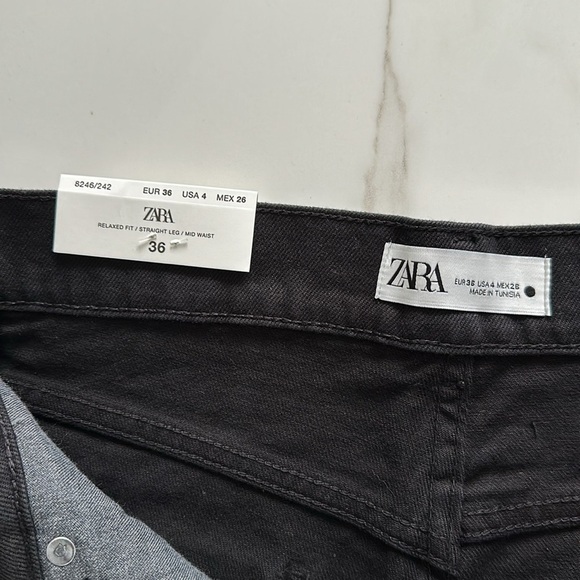 NWT Zara HIGH-WAISTED RELAXED ZW JEANS Size 27 or Size 4 - Picture 7 of 11